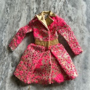 Barbie Hot Pink and Gold Metallic Coat late 1960s / early 1970s rare vintage